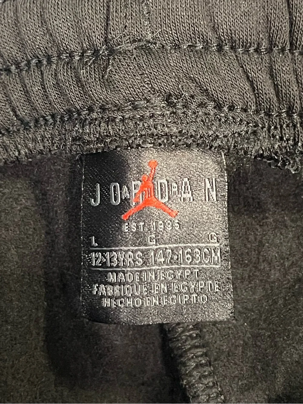 Air Jordan Big Kids Black Fleece Jogger Pants Size L (12-13 years old)